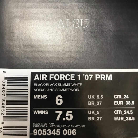 Nike Air Force 1’07 PRM Black Summit WhiteW AUTHEN - Picture 8 of 8